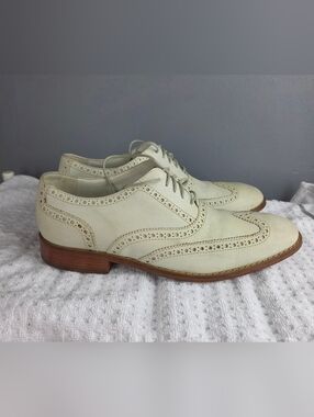 Cole Haan Cream Leather Wingtip Oxfords